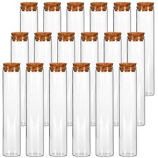 18pcs Glass Test Tube, 25 120mm Clear Flat Test Tubes with Cork Stoppers for ...