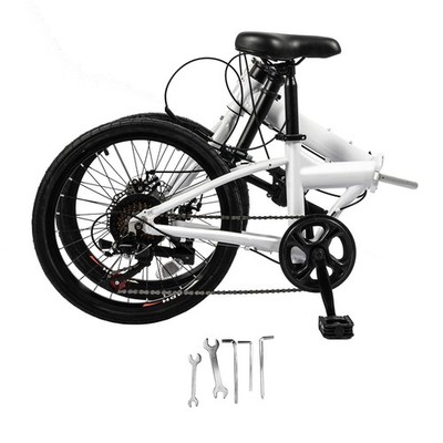 20'' Folding Bike with 7 Speed Gears and Disc Brakes for Easy Commuting