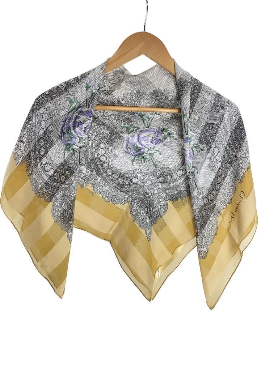 Foulard femme Christian Dior soie crème motif total occasion