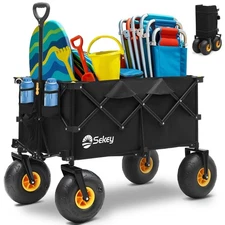 Sekey Beach Wagon – 440lb Capacity, Sand-Proof Wheels, Foldable.