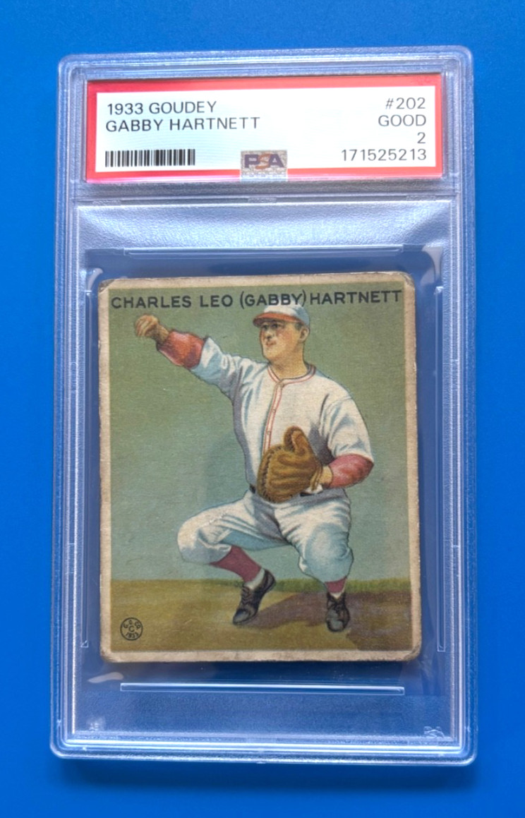 1933 Goudey Gabby Hartnett #202 SA 2 GD