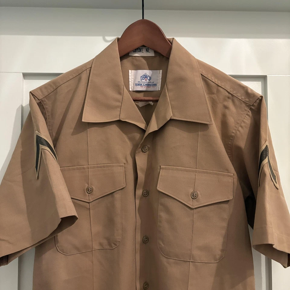 Woolrich Valor DSCP Shirt Mens M Khaki Wool Blend Military Workwear Made in USA - Image 4 of 4