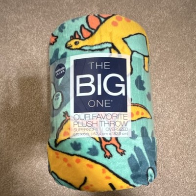 The Big One Plush Throw Blanket 5 ft x 6 ft Dinosaur Print Polyester