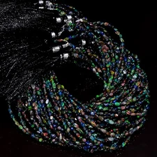 Black Ethiopian Opal Gemstone Tumbled Smooth Beads 3X2 4X3 mm Strand 8" AB-710