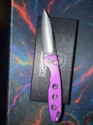 Defcon Purple Aluminum Folding Sandvik 14C28N Pocket Knife 016PP Lock Blade