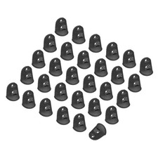 Black Silicone Finger Tips Protectors Breathable Caps, XL, 30 Pcs