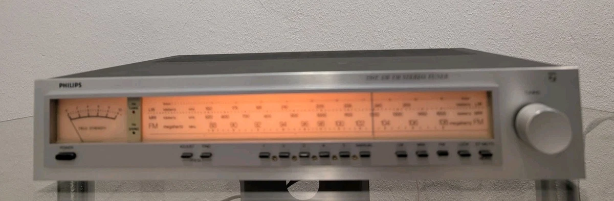 Philips 2202 Vintage Sintonizador estéreo AM/FM Radio HiFi Clásico Años 70 + Instrucciones