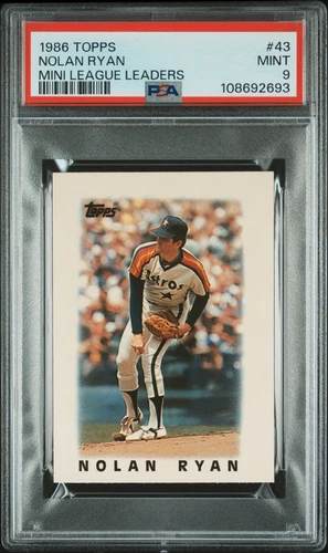1986 Topps Mini League Leaders #43 Nolan Ryan Mini League Leaders PSA 9 MINT