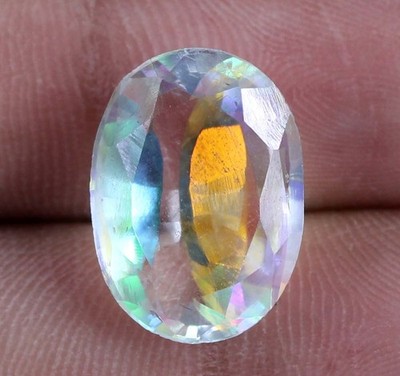 Zollfrei Natural Rainbow Mystic Topaz Oval Edelstein Zertifiziert 7.80 Ct T13397