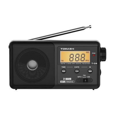 TOMASHI Portable AM FM Radio with Automatic Tuning System, Rechargeable Transist