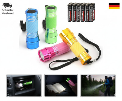 EverBrite Mini LED Taschenlampe 4-tlg. kleine Taschenlampe mit 12 AAA Batterien
