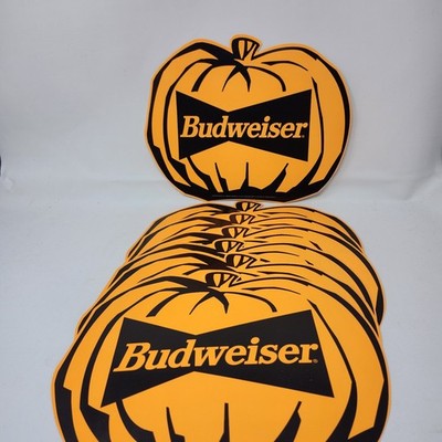 Lot of 7 Vintage 1992 Halloween Budweiser Halloween Pumpkin Paper Signs 12x10''