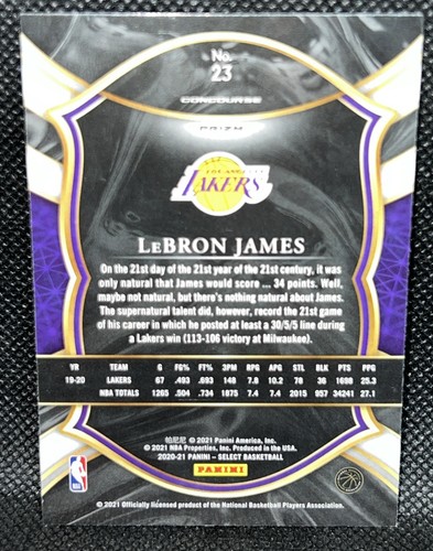 2020-21 Panini Select - Concourse Red White Orange Shimmer Prizm #23 LeBron... - Bild 2 von 2