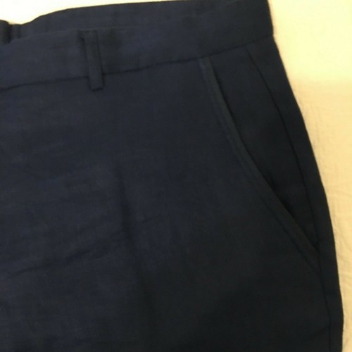 Tasso Elba Women's 100% Linen Pants 36W 30L Pockets Blue #303 - 第 3/9 張圖片
