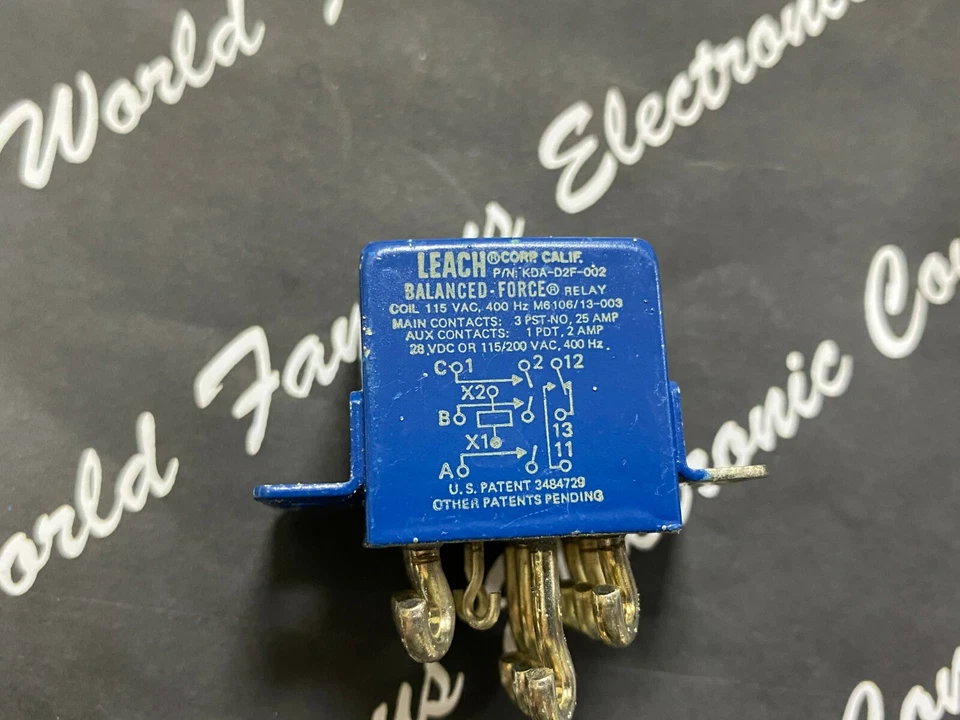 1pcs - LEACH KDA-D2F-002 28VDC OR 115/200VAC 3PST-NO 25A Relay - AHX209 - Image 2 of 4