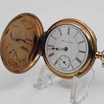 Montre De Poche Hampden Hunter Remplie D'or - Année 1888, Mécanique, 15 Rubis - Vintage Très Bon état