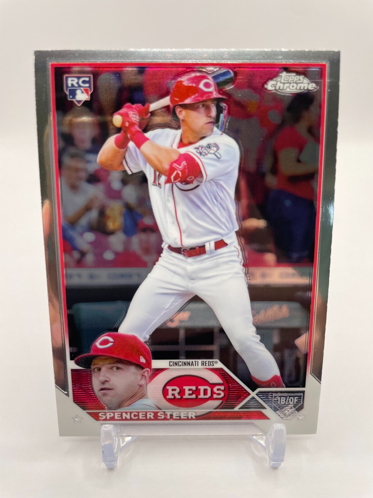 2023 Topps Chrome #146 Spencer Steer, Rookie, Cincinnati Reds