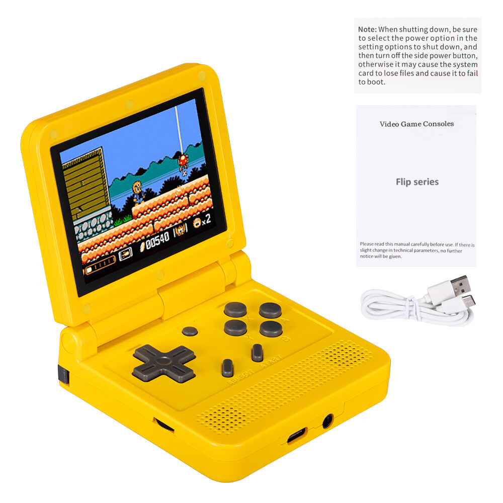 Powkiddy V90 Retro Pocket Flip Handheld Video Game Console 3.0" IPS