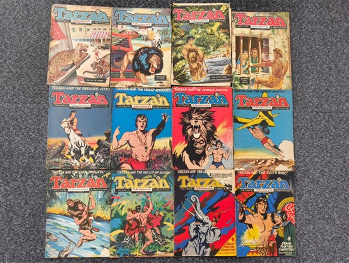 12 X TARZAN Adventures 1956-57 Vintage COMICS By Edgar Rice Burroughs