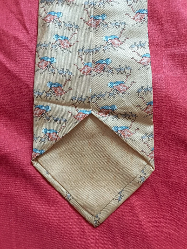 Auténtico HUNTING WORLD Hombres Corbata Ancho 4" x 58" AMARILLO Hecho en Italia Foto 4 de 4