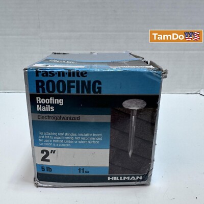 HILLMAN FASTENERS 461464 5lb 2'' x 11 Gauge Fasn-Rite Electro Galvanized Roofing