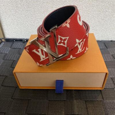 Louis Vuitton x Supreme Belt Red Leather Monogram Limited Edition