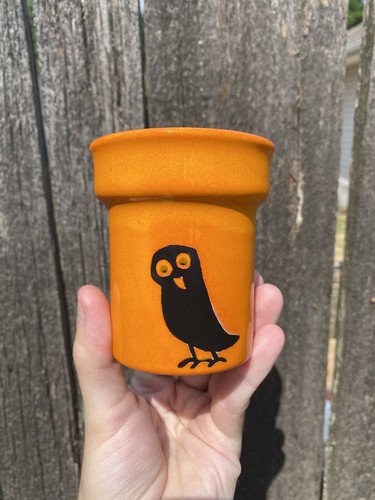 Mid Century German Ceramic Vase with Owl Design from Wächtersbach Halloween MCM - Picture 19 of 20
