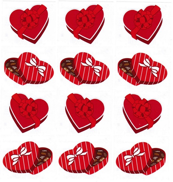mrs grossmans valentines candy heart box love scrapbook stickers 3