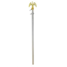 8ft - Eagle Top Silver Aluminum Indoor Flag Pole (Pole Only)