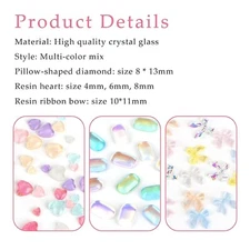 200+ PCS Nail Art Rhinestone Kit, Multi-Shape Nail Rhinestones, Butterfly Drill