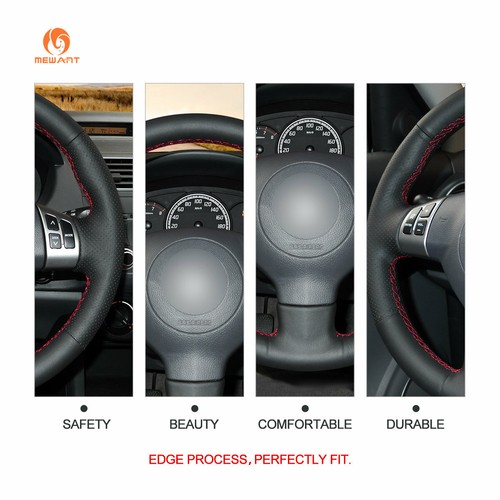 Black Artificial Leather Steering Wheel Cover for Suzuki Swift Sport Splash - Bild 5 von 10