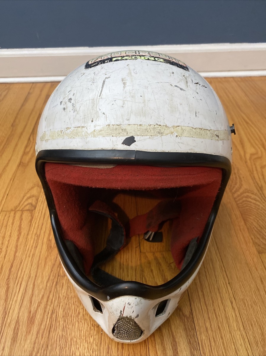 VINTAGE 1980's BELL MOTO 4 White Red Force Flow Cross Helmet