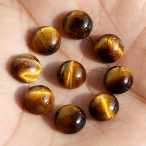 5 MM Natural Tiger's Eye Round Shape Loose Gemstone Cabochon Lot Wholesale - Picture 3 of 4
