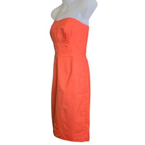 J Crew Womens Sleeveless Dress Size 6 Orange Coral Miranda Style Cotton Lined - Picture 4 of 7