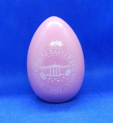 2023 WHITE HOUSE EASTER EGG ROLL WOOD PINK EGG WITH THE BIDEN'S AUTO SIGNATURES