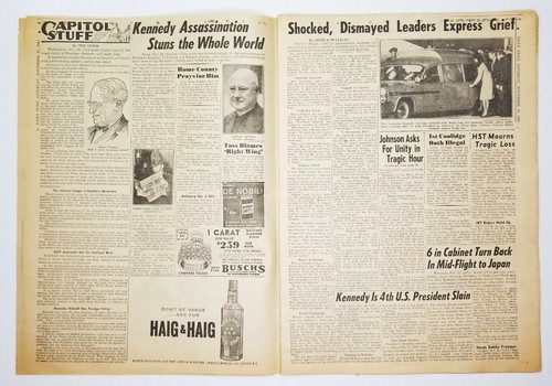 Periódico New York Daily News Presidente Kennedy Muere 23 de noviembre 1963 - Imagen 4 de 12
