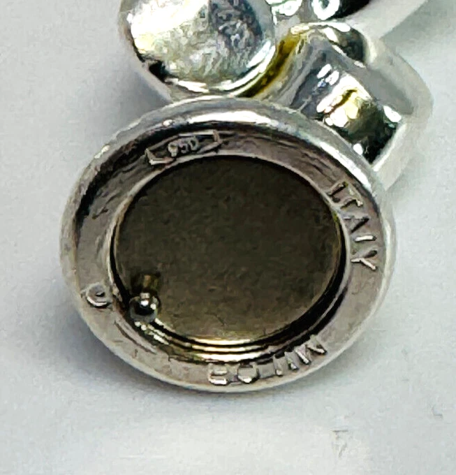 PULSERA 950 PLATA MACARRONES ESLABÓN CIERRE MAGNÉTICO ITALIA UNISEX 8” Foto 3 de 3