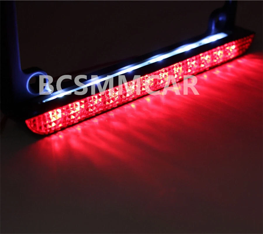 Soporte de montaje de matrícula trasera para motocicleta con accesorio de luz trasera LED Foto 4 de 4