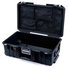 Black Pelican 1535 case - Empty with lid organizer. With wheels.