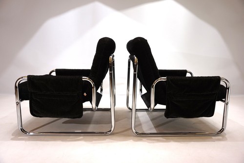 2er-Set Herlag Chrom-Freischwinger-Sessel von Johan Bertil Häggström, 1970 - Bild 17 von 24