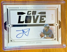 Jordan Love 2024 National Treasures GO LOVE Patch On Card Auto /49 Packers