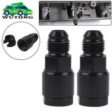 2X 6AN Fuel Adapter Fitting to 3/8 GM Quick Connect w/Thread EFI Female Black LS