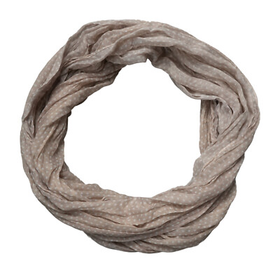 sanfter Damen Seidenschal mit beige Loopschal Seide Punkte Schal