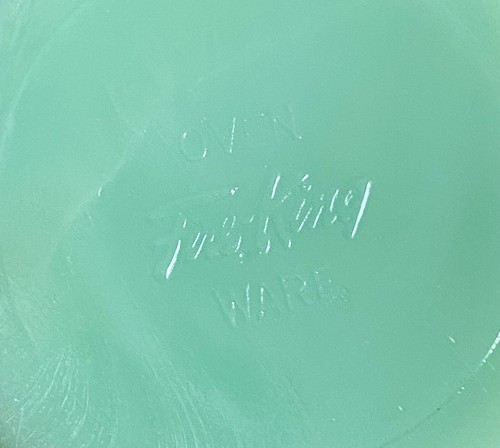 VTG Jadeite Fire-King Flat Bottom D Handle Mug Ovenware, ca 1948-1950. - Picture 8 of 8