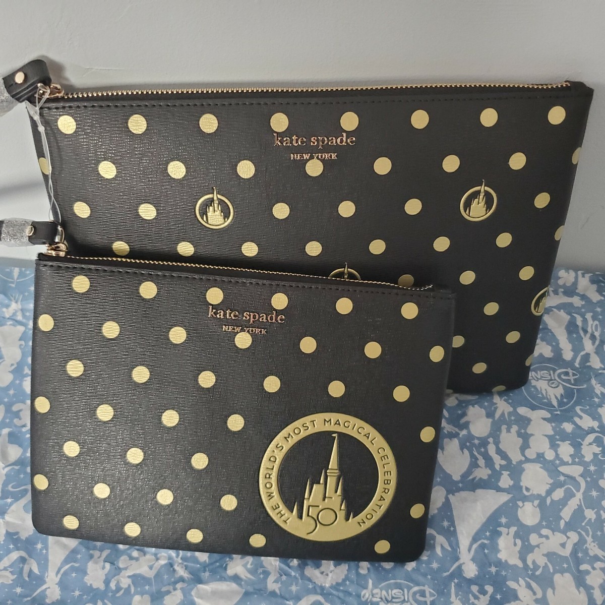 Kate Spade X Disney World 50th Anniversary black and gold polka dot backpack PHOTOS: Disney World main image 2