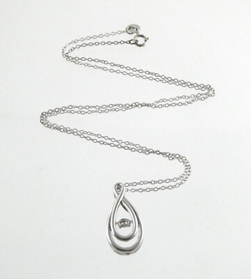 Designer Hou Sterlingsilber schwebender natürlicher Diamant Anhänger Halskette 925 18 Zoll