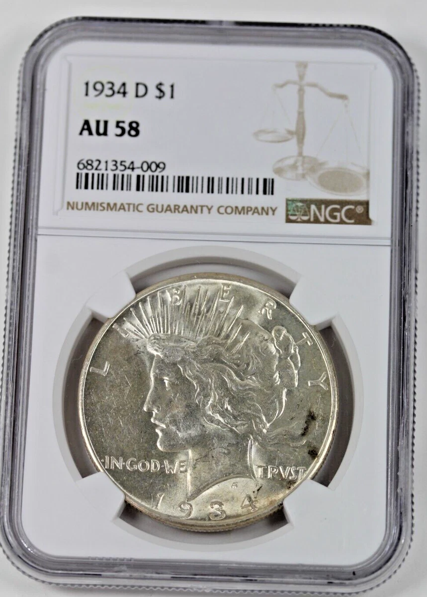AU 58 Graded 1934 Year Peace Dollars (1921-1935) for sale | eBay