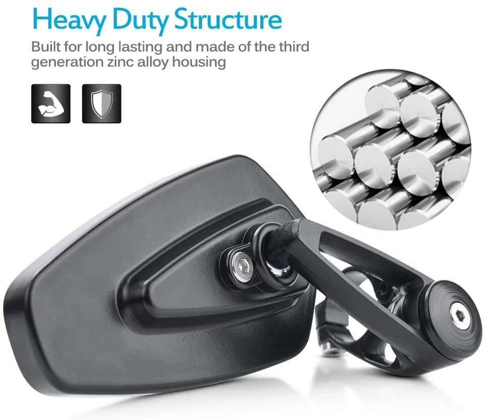 For Suzuki GSX-S 750 1000 Pair Motorcycle 7/8" Handle Bar End Review Side Mirror — 第 4/4 张图片