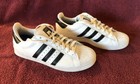 Adidas White Gold D68718 Shelltoe Sneakers Mens 6.5 w/ Removable Adiprene Insole — photo 1