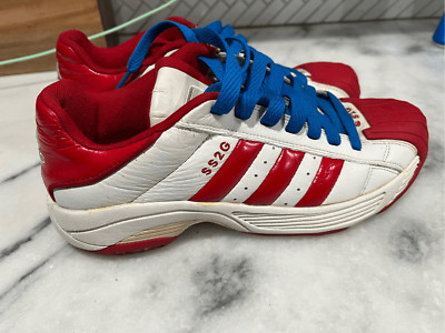 Vintage Adidas SS2G Tennis Shoes Men s 10 Red White Rare Y2K 677871 Sneakers